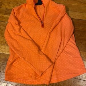 Lands' End Vibrant Orange Fleece Pullover